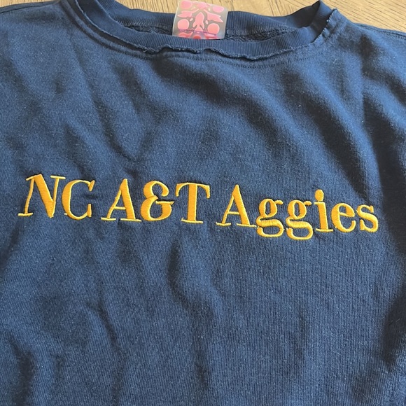 Free People Movement x Summer Class NC A&T Aggie Boxy Crop Top Crewneck Medium - Picture 4 of 7